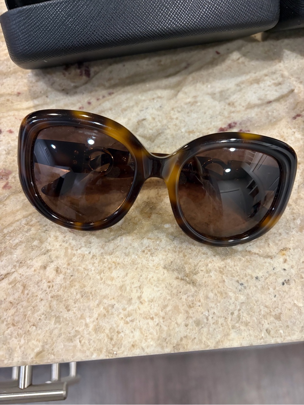 Salvatore Ferragamo Tortoise Frame Sunglasses with Brown Lenses